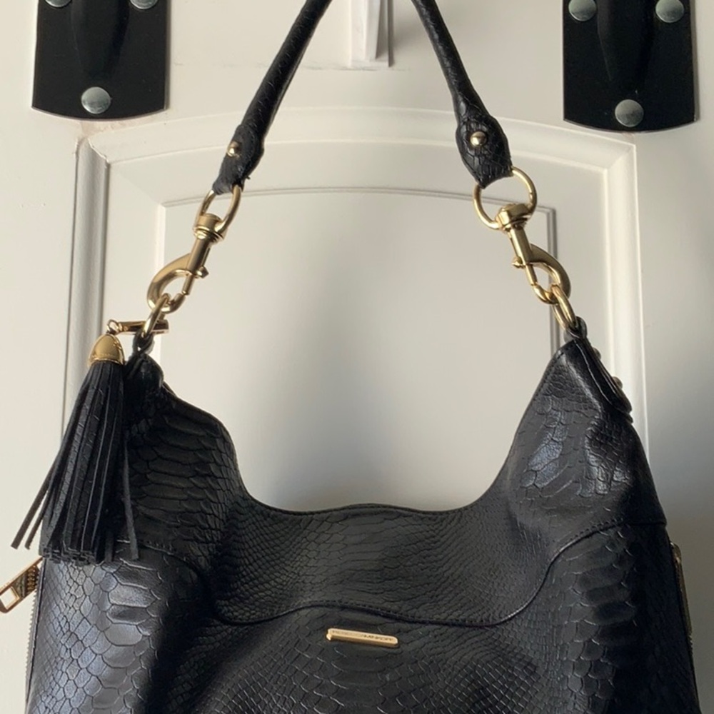 Rebecca Minkoff Large Black Leather Shoulder Bag - Picture 2 of 9